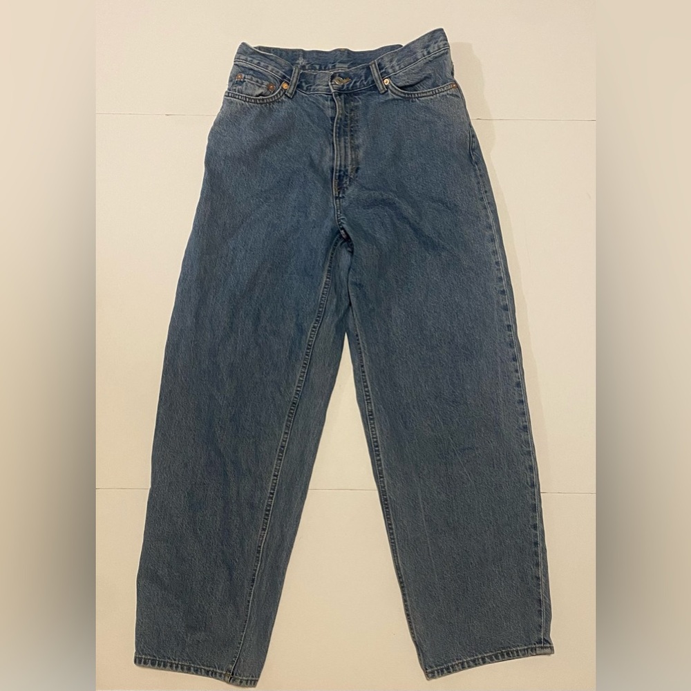 Weekday Rail Relaxed Fit Straight Leg Blue Jeans 28